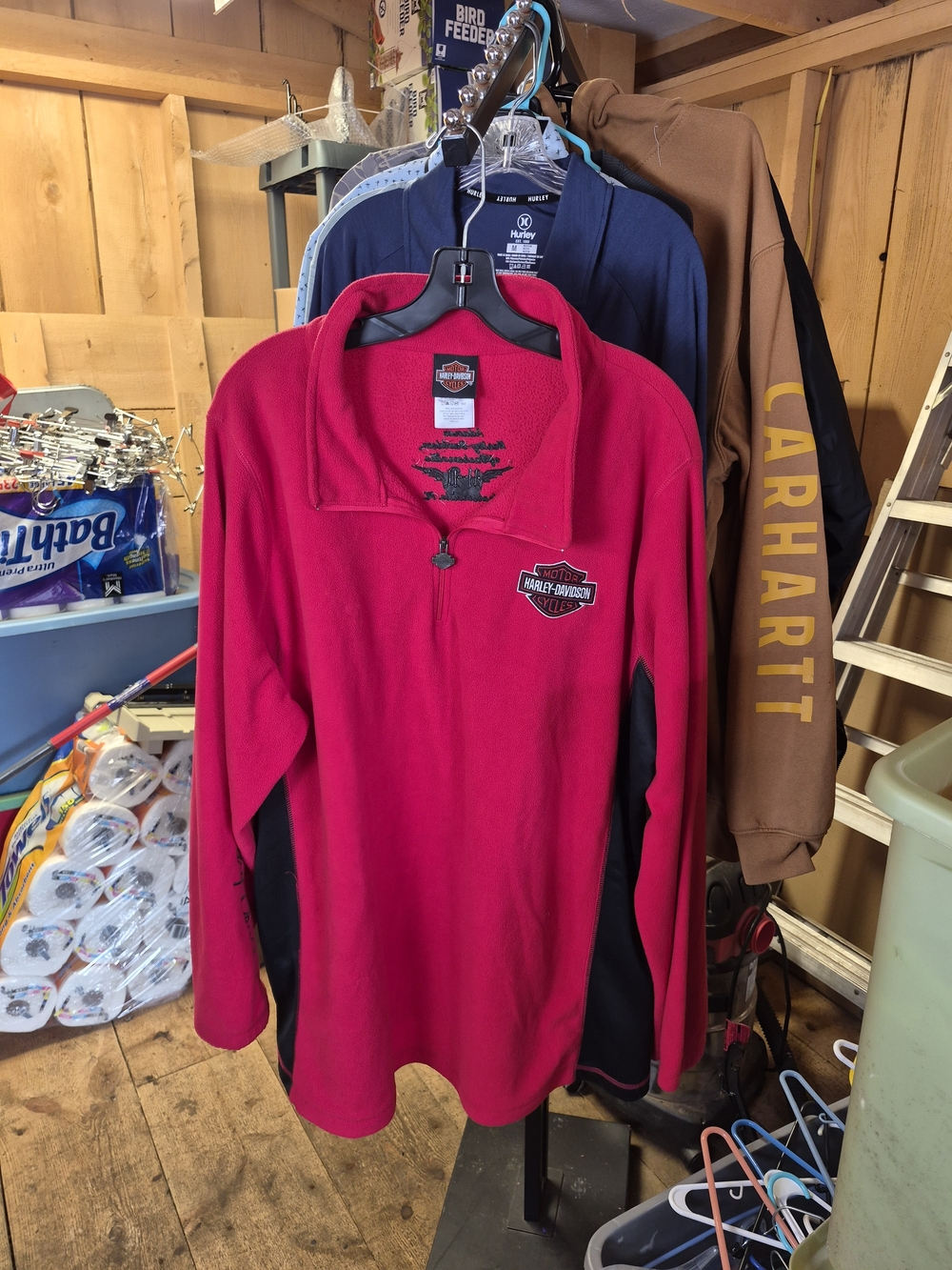Harley-Davidson Women’s Fleece Pullover Sweater - Red Bin 37